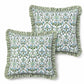 2 Pack Floral Lattice Ruffle Decorative Throw Pillow Covers