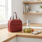 Reusable Lunch Bag Large Capacity Zipper Tote with Striped Handles