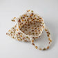 Beaded Shoulder Bag with Open Macrame Design and Double Strap