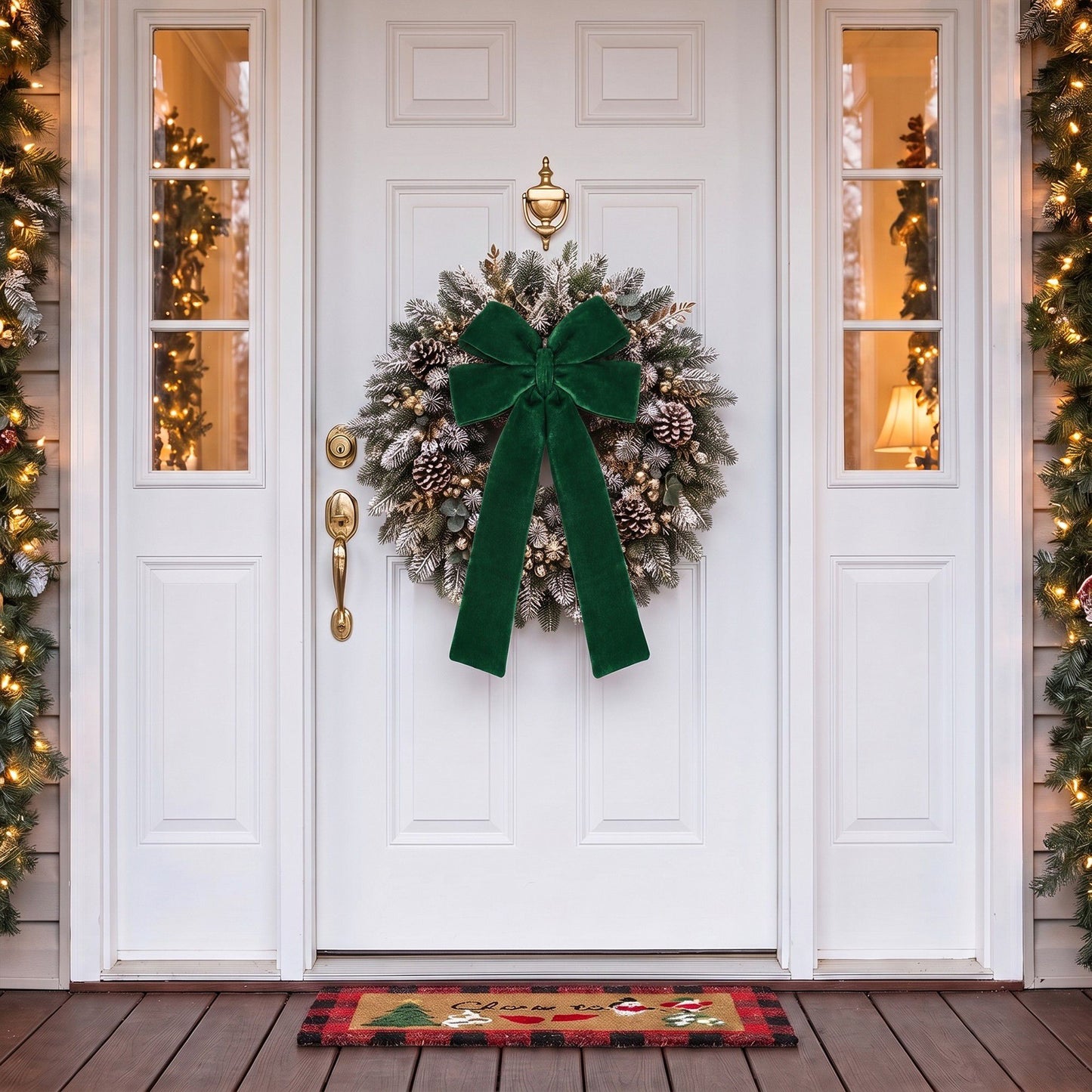 5pc Velvet Christmas Bows with Long Tails
