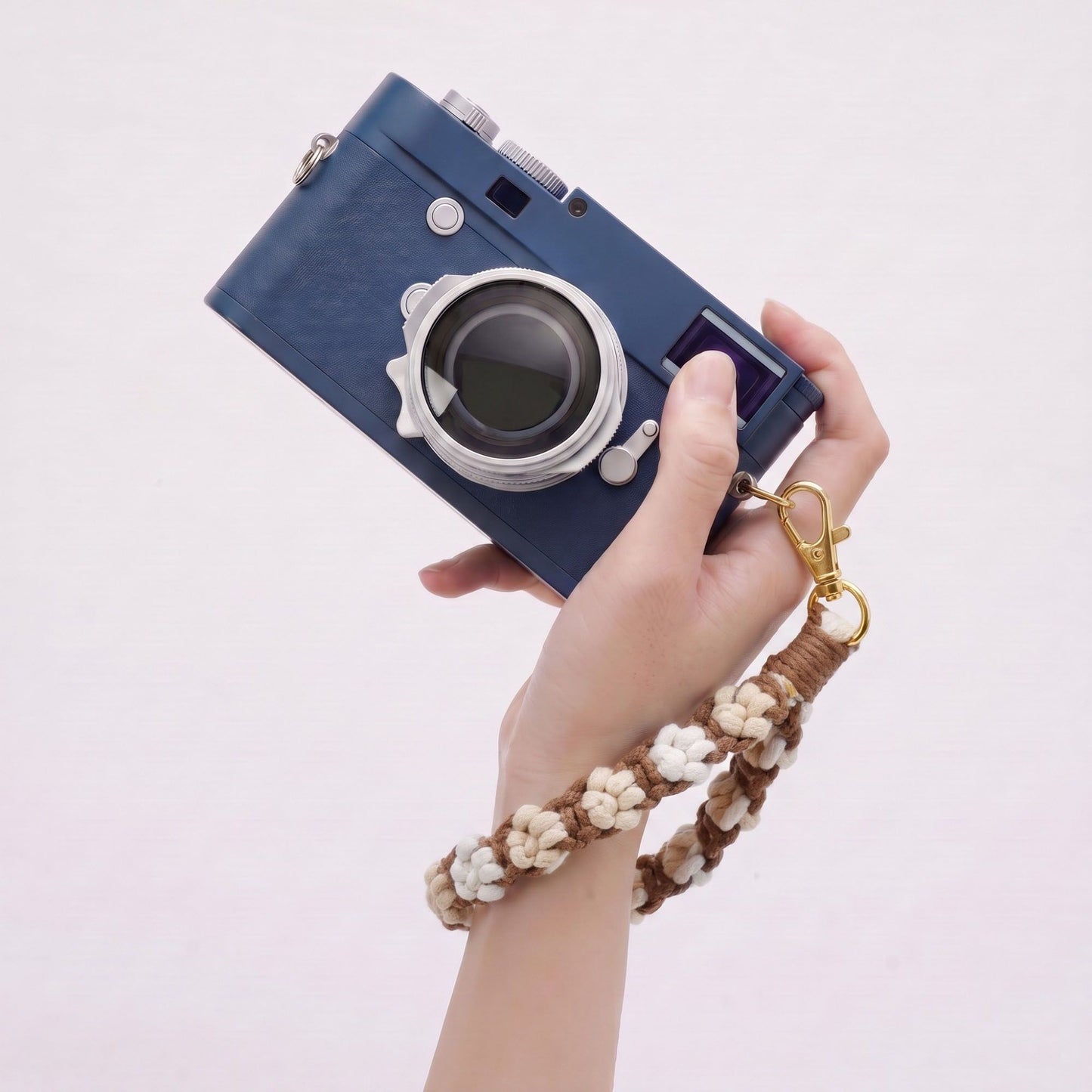 Floral Braided Wrist Strap with Swivel Clasp