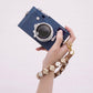 Floral Braided Wrist Strap with Swivel Clasp