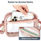 Clear Stadium Crossbody Bag with Front Pocket, Zipper Closure and Adjustable Removable Shoulder Strap