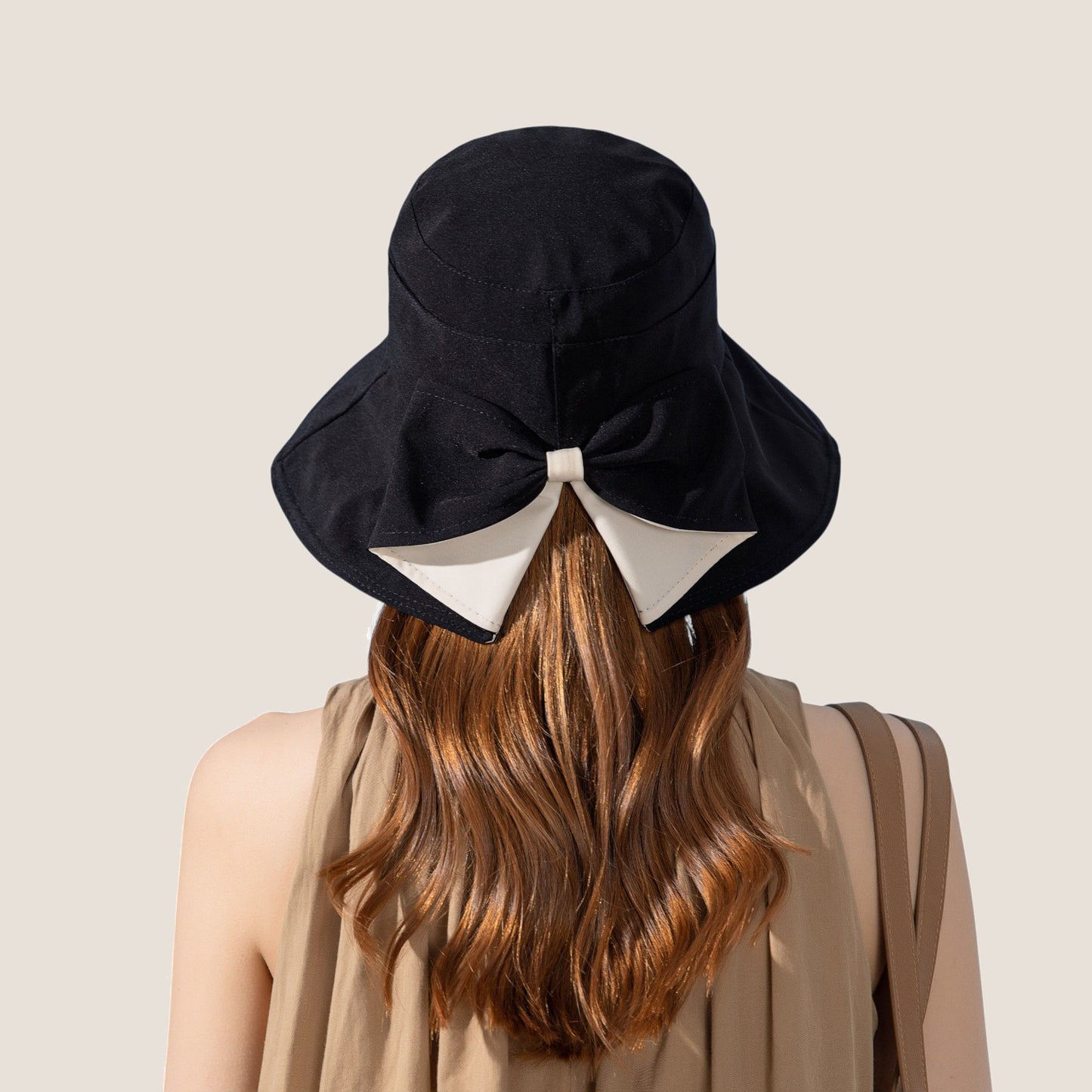 Wide Brim Bucket Hat Back Bow Detail for Sun Protection and Stylish Summer Looks