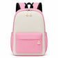 Colorblock School Backpack with Front Pocket and Adjustable Straps