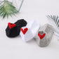 Ankle Socks with Ribbed Heart-Shaped Heel Detail Soft Stretch Knit Comfort 3-Pack