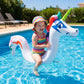 Kids Inflatable Unicorn Pool Float with Rainbow Mane and Tail