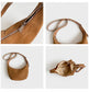 Soft Faux Leather Crescent Shoulder Bag Adjustable Strap Slouchy Everyday Crossbody Purse