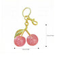 Cherry Charm Keychain with Glitter Fruit Pendant Gold Tone Clip and Key Ring Bag Accessory