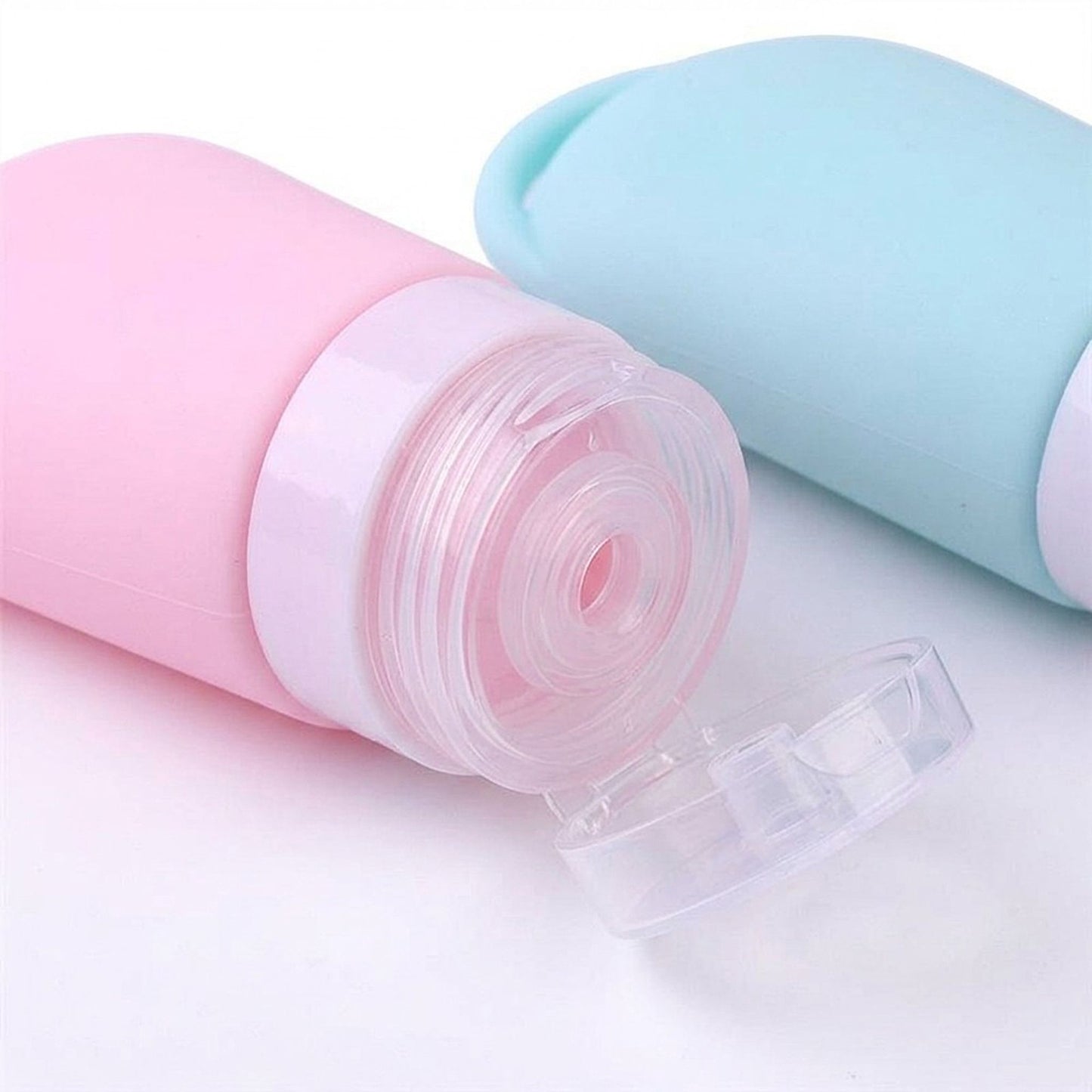 5 Piece Travel Squeeze Bottle Set with Zippered Pouch