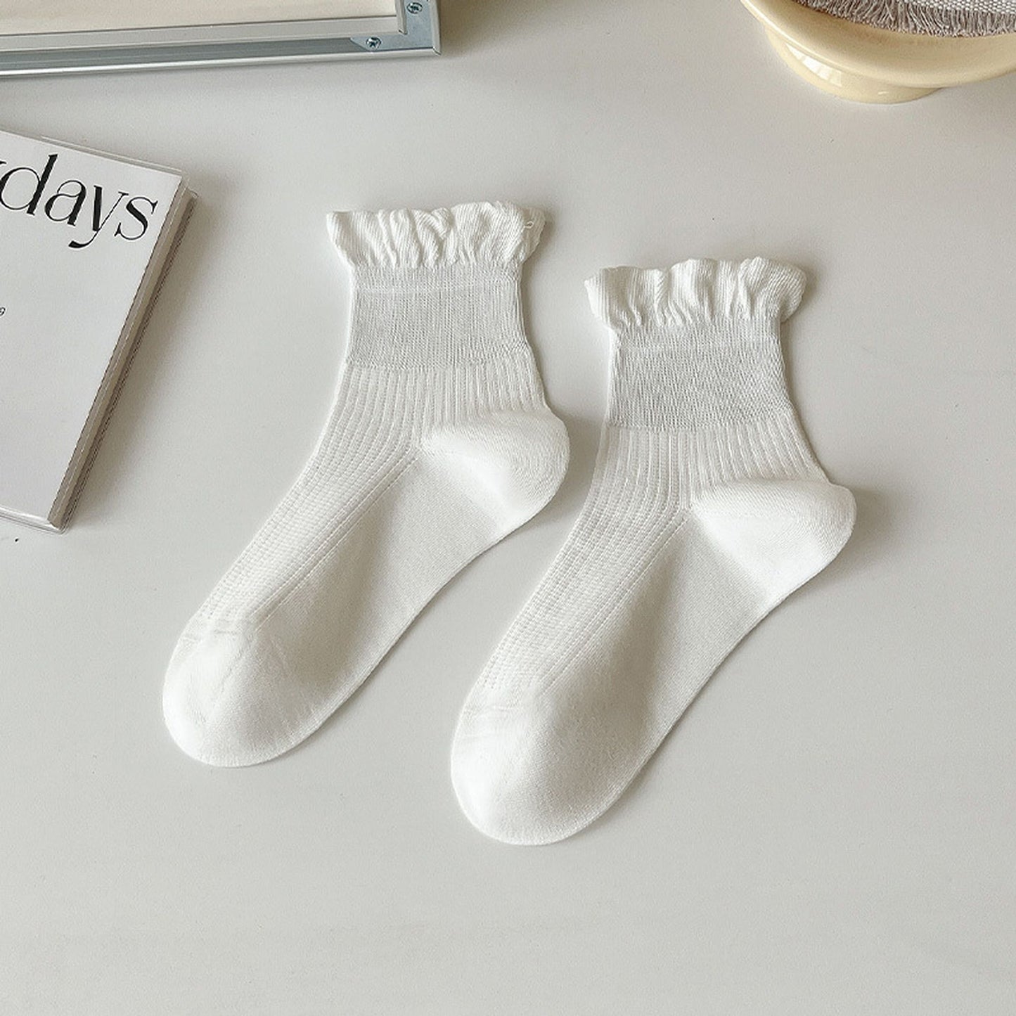 Adorable Ruffle - Cuff Ankle Socks 6Pk