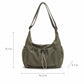 Crossbody Hobo Shoulder Bag with Adjustable Strap Zip Closure and Side Pockets