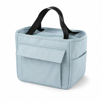 Insulated Lunch Tote with Front Pocket and Top Handles