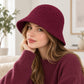 Waffle Knit Bucket Hat with Soft Textured Brim