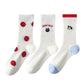 Womens Cute Cartoon Embroidered Crew Socks 3-Pair Pack Fun Patterned Cotton Knit Soft and Stretchy Casual Style