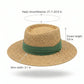 Straw Boater Hat Flat Top Wide Brim Summer Beach Sun Hat Lightweight