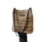 Woven Polyester Tote Bag with Magnetic Closure and Long Shoulder Straps