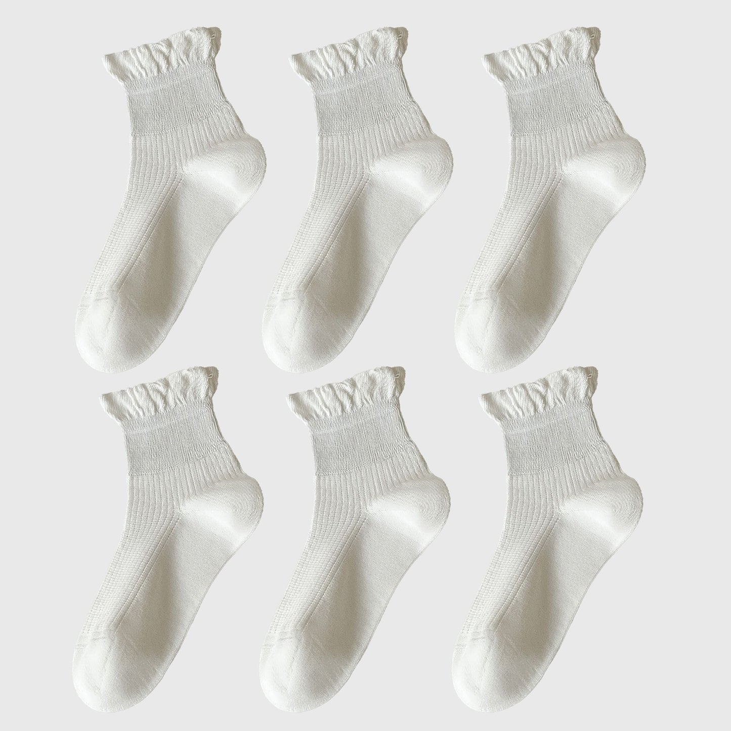 Adorable Ruffle - Cuff Ankle Socks 6Pk