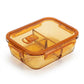 Divided Food Storage Container with Snap Lid and Sauce Compartment