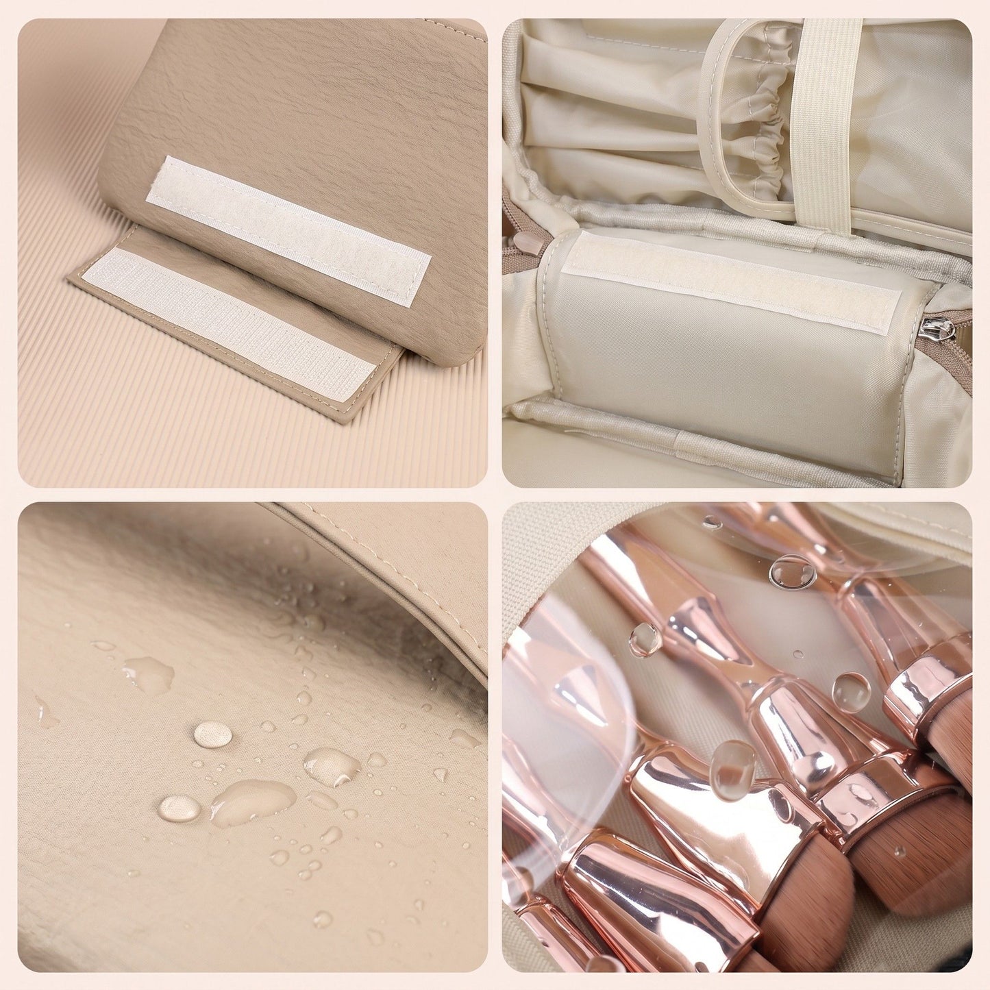 Travel Makeup Organizer Case with Removable Cosmetic Pouch Waterproof Storage Bag Set