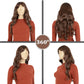 Long Wavy Hair Wig for Women with Bangs Heat-Resistant Curly Synthetic Wig for Daily and Party Use