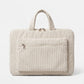 Corduroy Laptop Bag Large Capacity Work Tote with Front Zipper Pocket