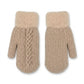 Cable Knit Winter Mittens with Soft Fuzzy Cuffs