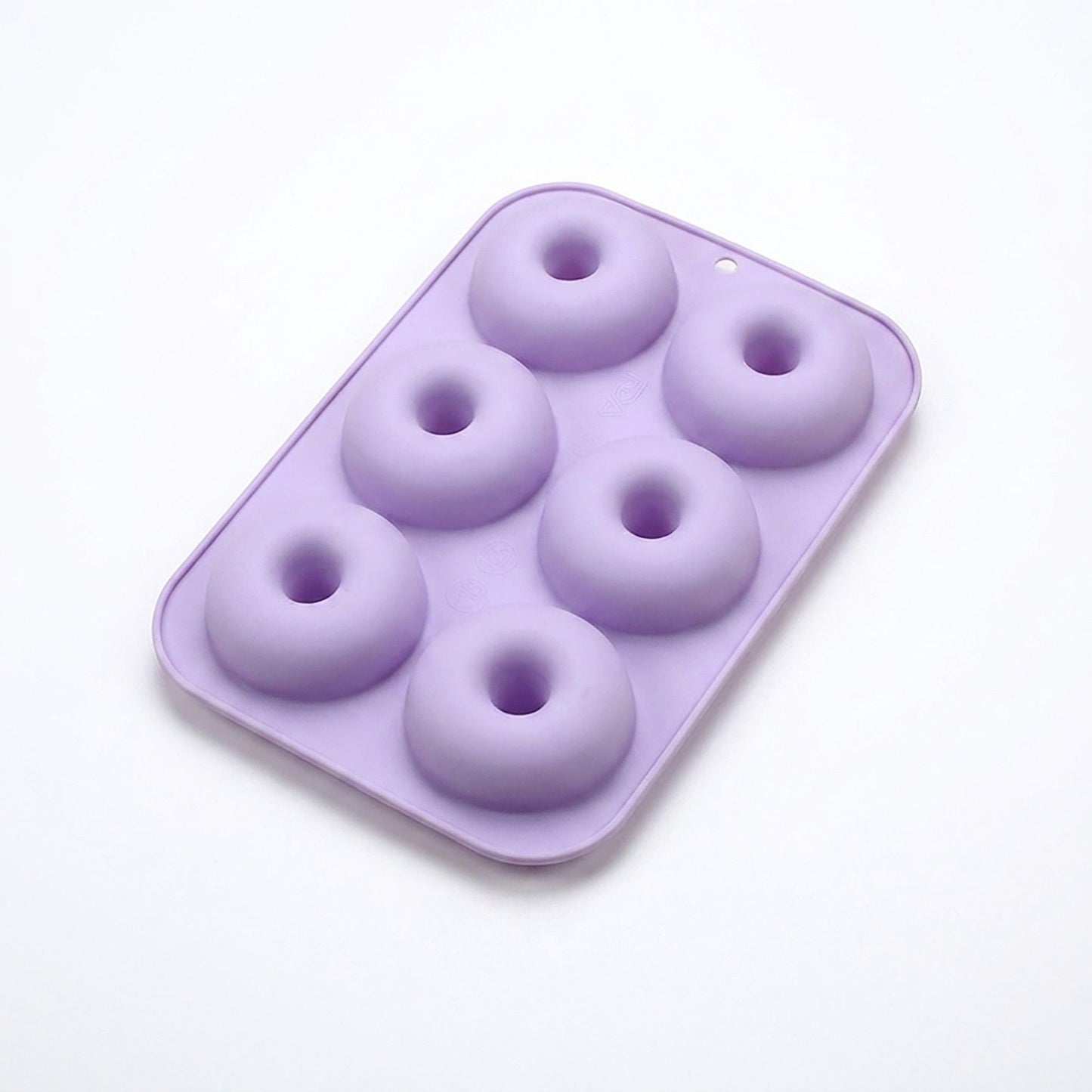 2-Piece Silicone Donut Baking Mold with 6 Round Ring Cavities