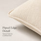 Textured Decorative Throw Pillow Cover Piped Edge Accent Cushion for Sofa Bed Chair