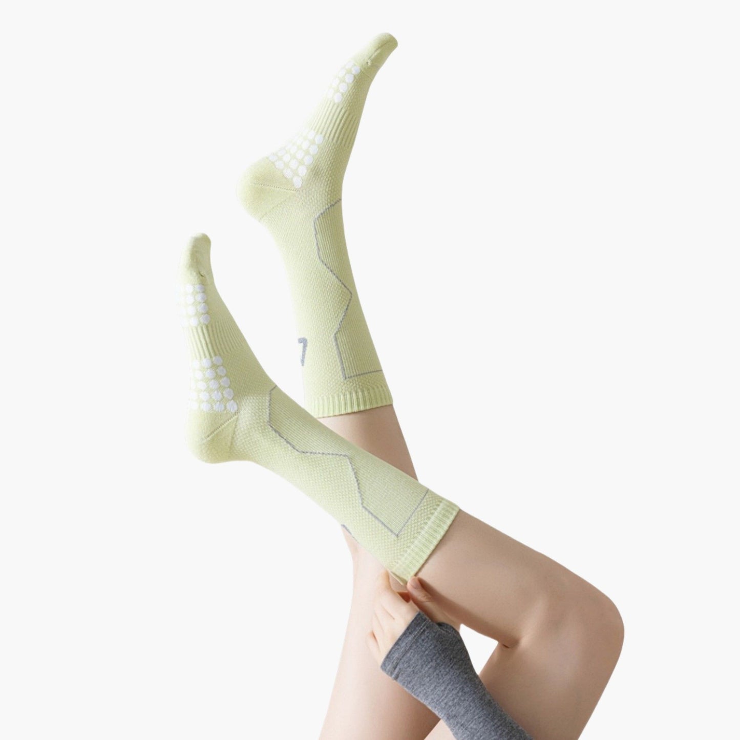 Reflective Cycling Socks with Night Visibility Design Padded Zones and Breathable Compression Fit