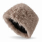 Faux Fur Pillbox Hat Soft Plush Brimless Winter Fashion Cap