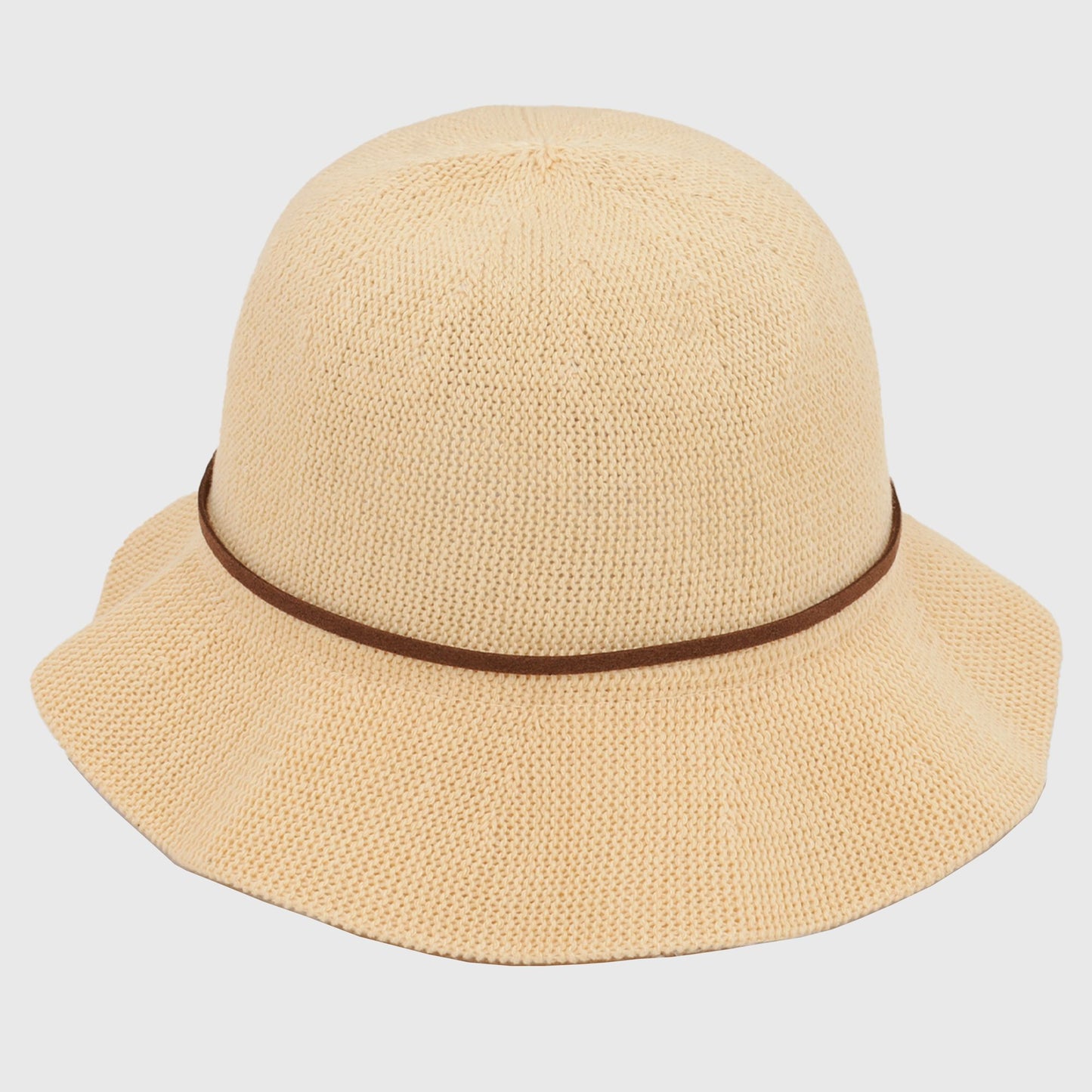 Foldable Crocheted Bucket Hat with Bow Accent