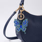2pc Butterfly Rhinestone Keychain Bag Charm with Lobster Clasp Cute
