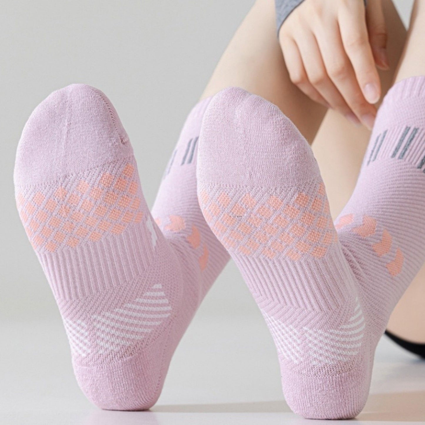 Reflective Cycling Socks with Night Visibility Design Padded Zones and Breathable Compression Fit