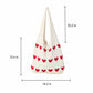 Knitted Heart Tote Bag Large Capacity Casual Shoulder Bag Lightweight Daily Bag