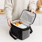 Insulated Lunch Tote Bag with Front Pocket Mesh Side Pockets and Dual Zipper