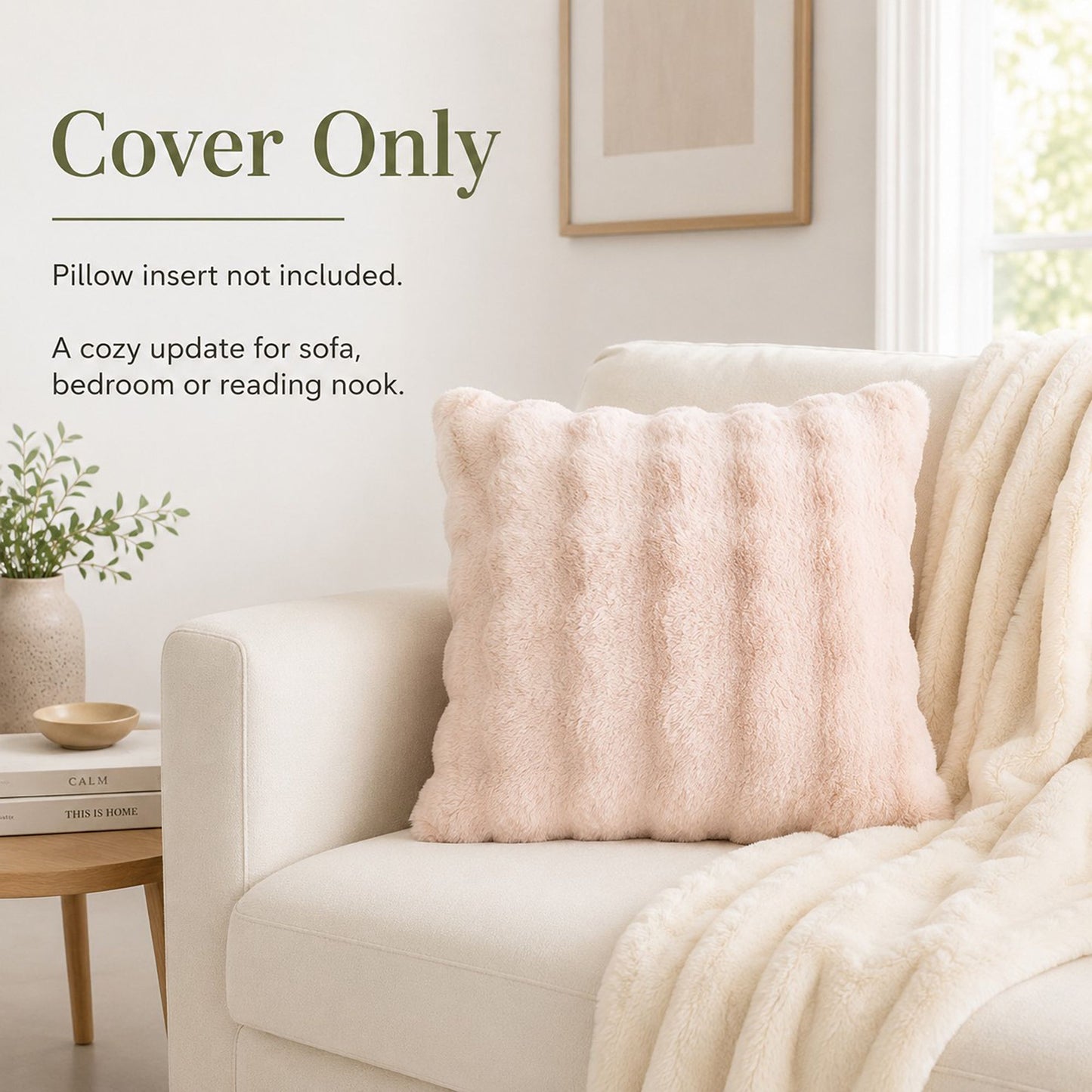Plush Shaggy Decorative Throw Pillow Cover Soft Accent Cushion Cover for Sofa Bed