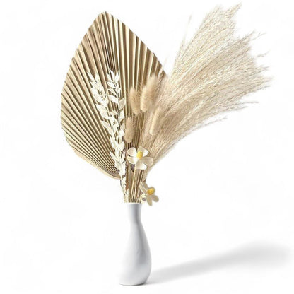 Elegant Dried Palm Leaf and Pampas Grass Floral Arrangement