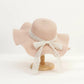 Women's Wide Brim Straw Sun Hat Lace Ribbon Tie Lightweight Summer Beach Hat