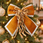 3ct Fabric Christmas Bow Decorations with Gold Trim Burgundy