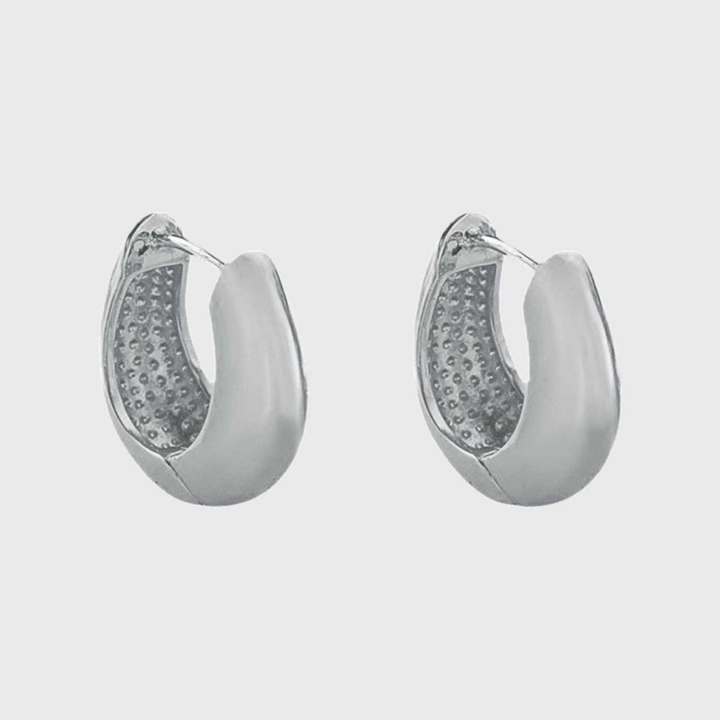 Women's Brass Huggie Hoop Earrings