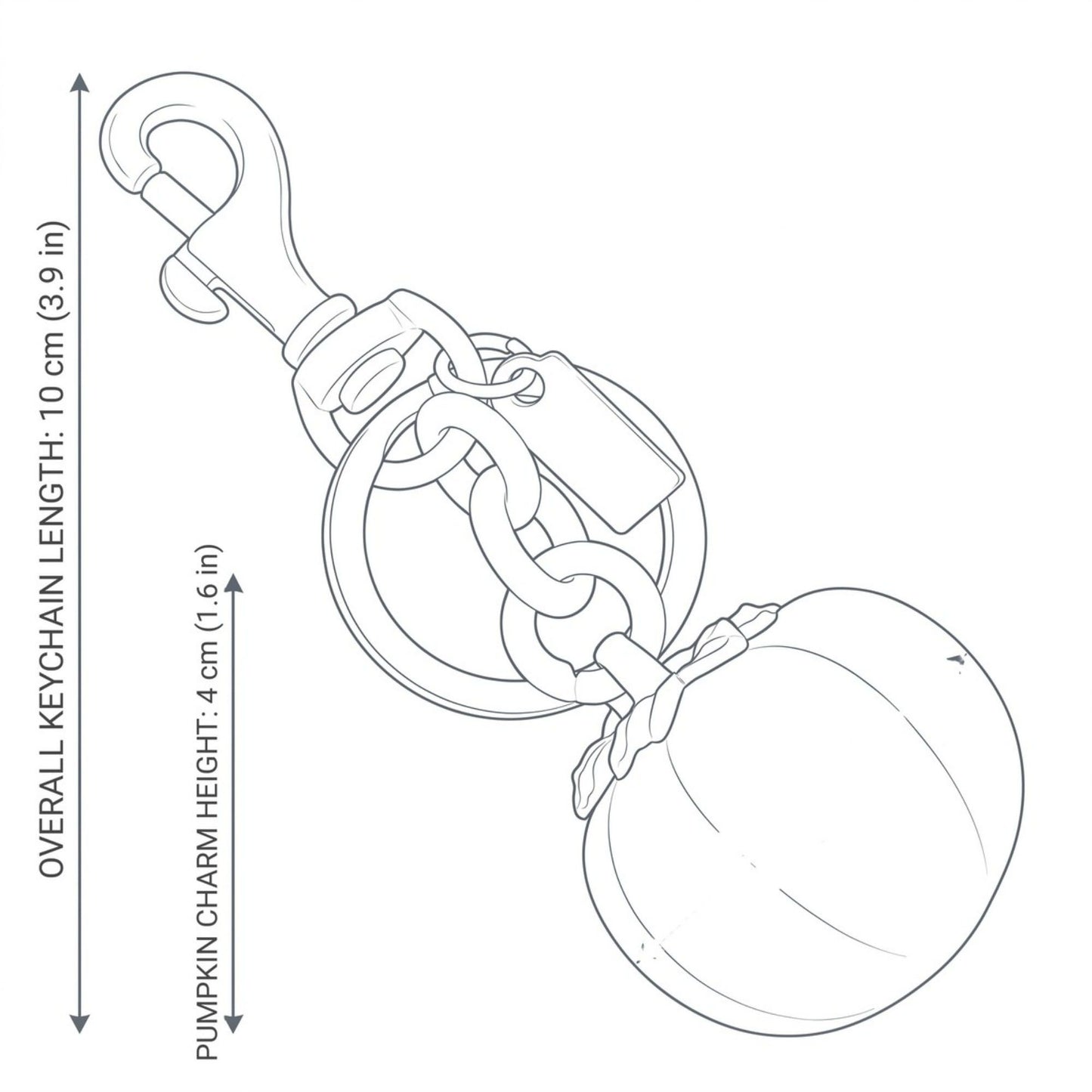 Glitter Pumpkin Keychain and Bag Charm