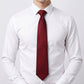 Men's Subtle Ribbed Texture Solid Tie Classic Necktie 57 Inch Length 3.1 Inch Width Formal Business Accessory