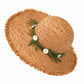 Summer Sun Hat for Women - Straw Beach Hat with Floral Embellishment
