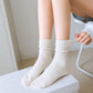 Chic Style Solid Speckled Crew Socks Non Slip Cotton for Casual 2 Pairs 4 Season