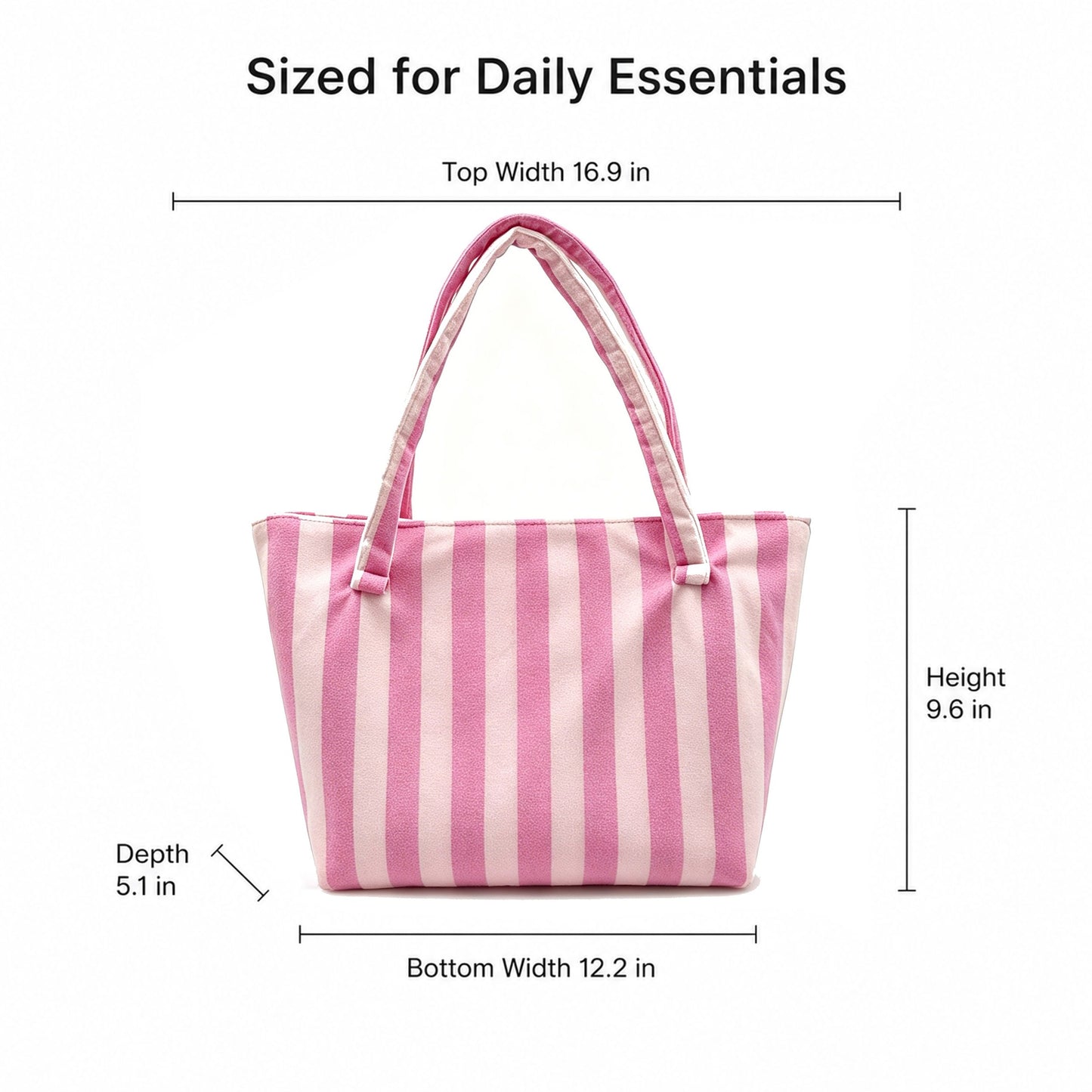 Striped Terry Cloth Tote Bag Roomy Beach and Travel Shoulder Carryall