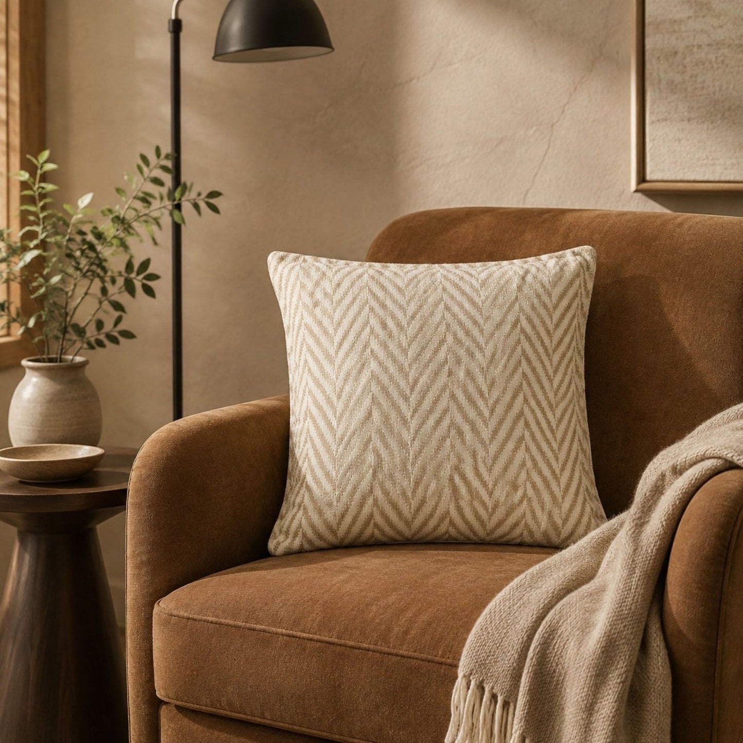 2 Pack Chevron Textured Decorative Throw Pillow Covers