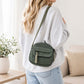 Corduroy Crossbody Bag with Front Pocket Adjustable Strap and Zip Closure