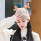 Knit Beanie with Reindeer Antlers - Festive Winter Hat