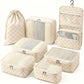6 Piece Travel Packing Cube Set with Hanging Toiletry Bag